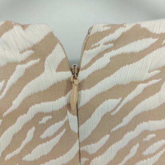 Calvin Klein Animal Print Career Dress Size 8 Petite Dark Khaki and Ivory - Picture 6 of 10